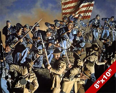 54th Black Regiment Of Us Union Army Civil War Oil Painting Art Canvas Print • $14.99