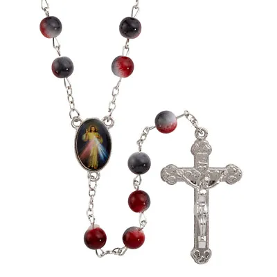 22  Glass 8 Mm Beads Divine Mercy Rosary • $15