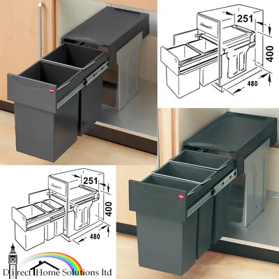 Hailo Tandem 30L Pull Out Kitchen Recycling Waste Bin To Fit 300mm Unit • £113.98