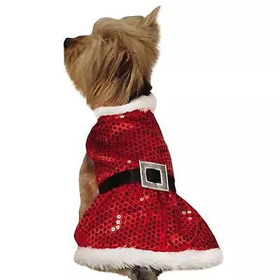 Zack & Zoey Mrs. Claus Sequin Dog Dress Pet Christmas Xmas Red Outfit Santa • $24.99