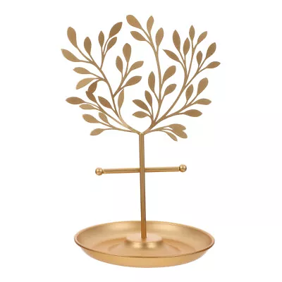  Jewelry Display Stand Gold Clothes Rack Jewlery Tray Ladies Metal • £13.48