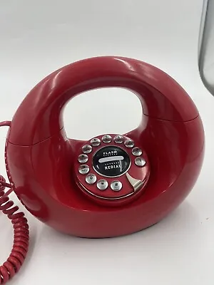 HANDBAG PHONE Vintage Retro Pushbutton Donut Telephone Touch Tone RED • $98.99