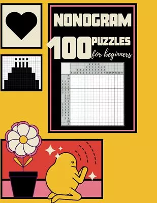 100+ Japanese Crossword Puzzles For Beginners: 100+ Easy Nonogram Logic Puzzles  • £6.98