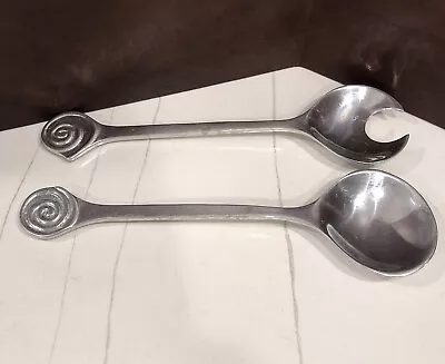 Mariposa Set Of 2 Salad Server Set Spoon Utensils 1993 Swirl Shell • $22