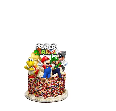 SUPER MARIO 7pcs Set Cake Toppers /Cake Decoration  Birthday Party Non- Edible • £3.99