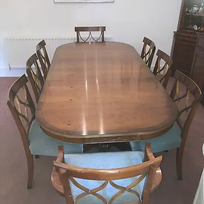 Yew Dining Room Table 6 Chairs 2 Carvers Sideboard Unit Corner Unit Coffee Table • £500