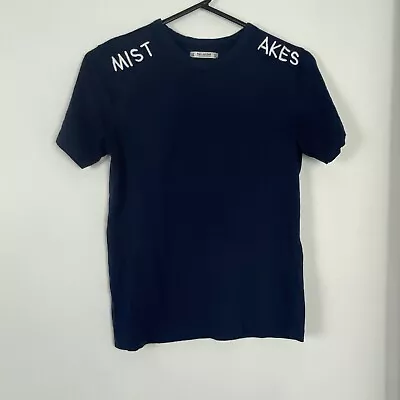 $15 • Buy Pull And Bear Blue Mistakes Tshirt Size Eur Xs