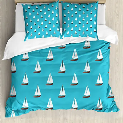 Nautical Duvet Cover Marine Sailing Boat Motifs • £32.99