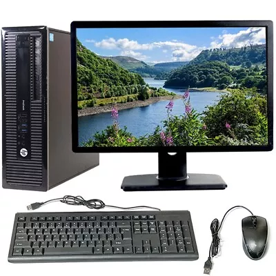 HP Desktop Computer PC Tower 8GB RAM 1TB HDD 20in Monitor Windows 10 Home Wi-Fi • $117.74