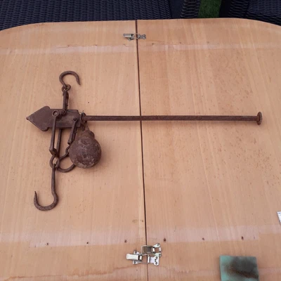 £25 • Buy  Vintage Butchers Steelyard,cast Iron, Hanging Weight Scale