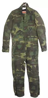 Vintage Winchester Green Woodland Camo Insulated Coveralls Mens Sz Sm • $39.95