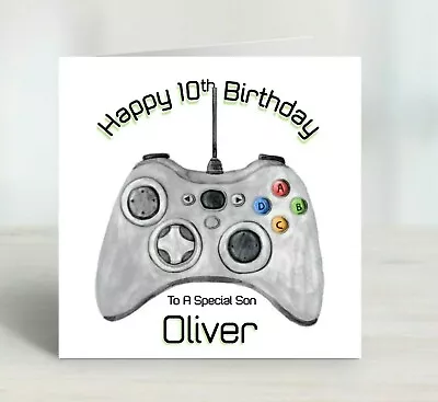 Personalised Birthday Card Xbox Gaming Controller Boys Teenager Childrens Son • £2.99