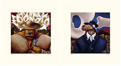 Markus Pierson  Art History Coyote Portraits Of O'Keefe And Rivera  2 Serigraphs • $795