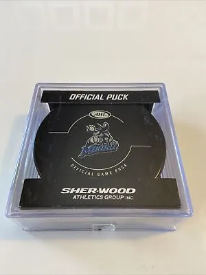 AHL 80th Year Anniv. Manitoba Moose Official Game Hockey Sher-Wood Puck. Cubed • $25.50