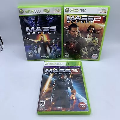 Mass Effect Trilogy 1 2 3 (Microsoft Xbox 360 Lot Of 3) Complete CIB • $29.88