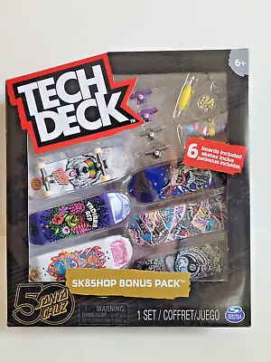 Tech Deck Series 50th Anniv. Santa Cruz  SK8Shop Bonus Pack  6 Decks & Parts • $14.97