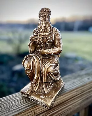 Vintage Resin Statue Moses Bust By Michaelangelo 10.5” Tall Religious Bible • $49