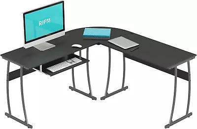 L-Shaped Computer Desk - 59.4  Home Office Corner Desk With Adjustable Keyboard  • $88.99