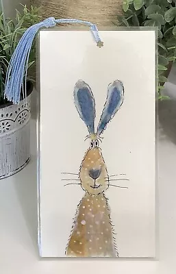 Bookmark / Page Marker Laminated Painting  Bunny Rabbit Bluey  With Tassel • $10.95