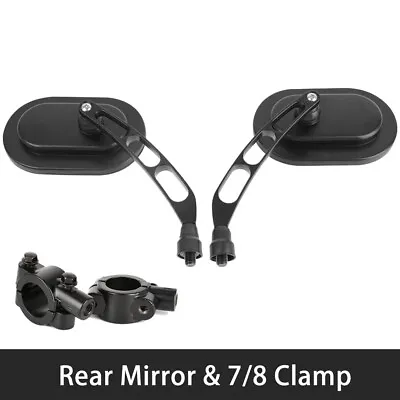 10mm Rear View Side Mirror+7/8  Mount Clamps For Yamaha Grizzly 700 300 400 450 • $37.61