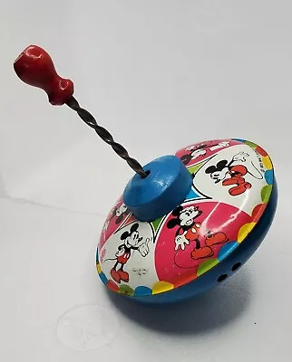 Vintage Spinning Top Litho Mickey Mouse 1975 Chein • $10