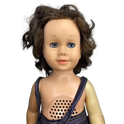 🍌 Chatty Cathy Doll Vintage Soft Face Brunette Brown Hair With Blue Eyes • $47.99