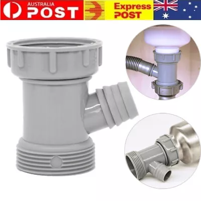 Y Shaped Sink Drain Pipe Adapter Kitchen Sewer Tube Branch Connector Fitting AU • $9.95