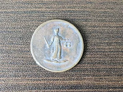 Very Old Lady Of Justice Copper Token Coin 22mm 18th Or 19th Century • £8