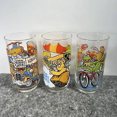 Vintage 1981 McDonald's The Great Muppet Caper Collection Glasses Set Of 3 • $25
