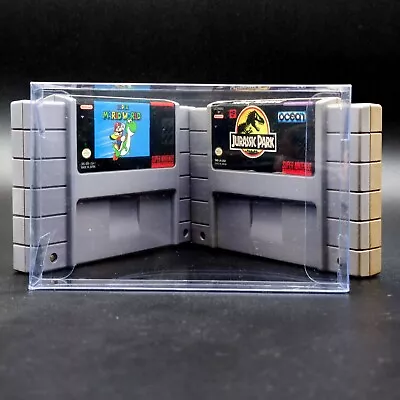 20 X SNES [US] Cartridge Game Box Clear Plastic Case Protectors NEW Custom • $40