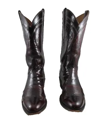 Lucchese Classics Handmade Seville Goat Cherry Boots Round Toe 10.5 Medium • $165.75