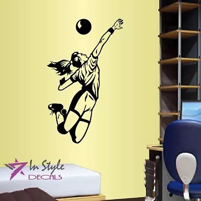 Vinyl Decal Girl Playing Volleyball Sport Team Volleyball Player Wall Decor 1553 • $27.99