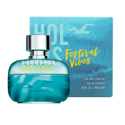 Hollister Festival Vibes For Him 100ml Eau De Toilette Spray Brand New & Sealed • £19.48