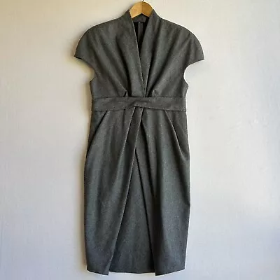 $139.50 • Buy SCANLAN & THEODORE Size 10 Grey Wool Cashmere Blend High Neck Cap Sleeve Dress