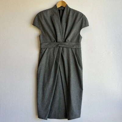 $49.99 • Buy SCANLAN & THEODORE Size 10 Grey Wool Cashmere Blend High Neck Cap Sleeve Dress