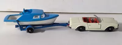 Lesney Matchbox Series No. 27 Mercedes 230 SL & Blue Cabin Cruiser Series No. 9 • $22