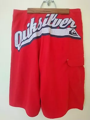 Genuine Vintage Quicksilver Boardshorts Red Sz 30 Polyester • $49