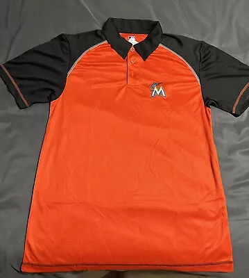 Orange Miami Marlins Golf/polo Shirt Size Medium • $10.49