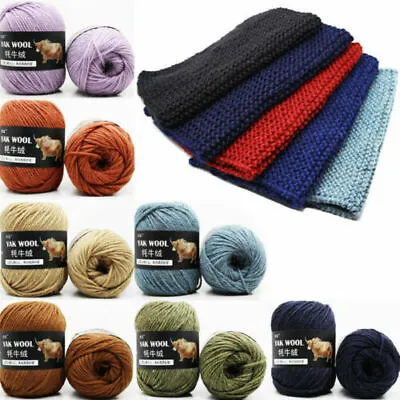 100g Soft Yak Cashmere Wool Yarn DIY Hand Woven Sweater Scarf Knitting Supplies • $4.49