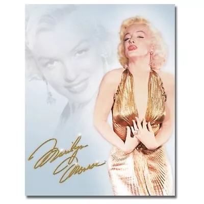 Sign - Marilyn Monroe Gold Dress Music Fan Wall Art Decorative Sign Mens Gift • $19.95