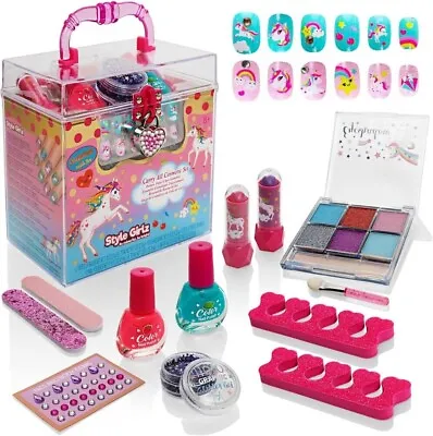 Cosmetic Set Make Up Kit For Girls | Washable Non Toxic Nail Polish Kids Child • £12.93