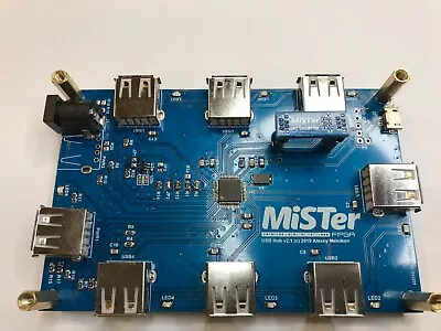 Mister FPGA USB HUB 2.1  BLUE PCB With Power Splitter & Micro USB Bridge • $44.95