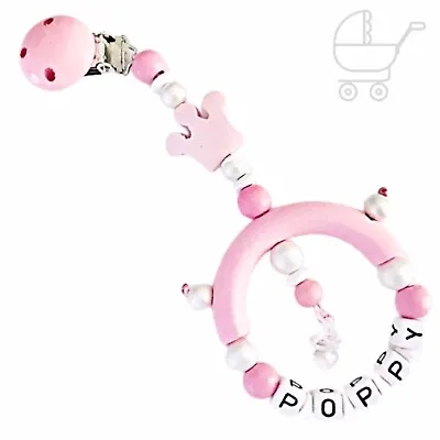 Pram Charm Mobile Decor Personalized Wooden Push-chair Buggy Stroller Baby Girl • £10