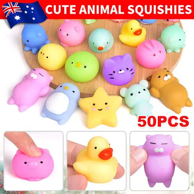 $18.65 • Buy 50x Cute Mini Animal Squishies Mochi Squeeze Toy Stretch Stress Squishy Presents