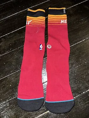 Stance NBA Miami Heat Red Arena Logo 558 Men’s LARGE (9-12) Crew Socks NEW • $14.60