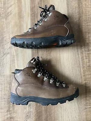 Vintage Nike ACG Hiking Boots Womens 7 Brown Leather Lace Up Outdoors • $39.99