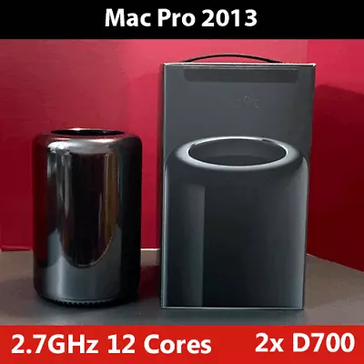 2013 Mac Pro 2.7GHz 12-Cores Dual D700 64GB RAM 2TB PCIe NVMe Flash • $1015.54