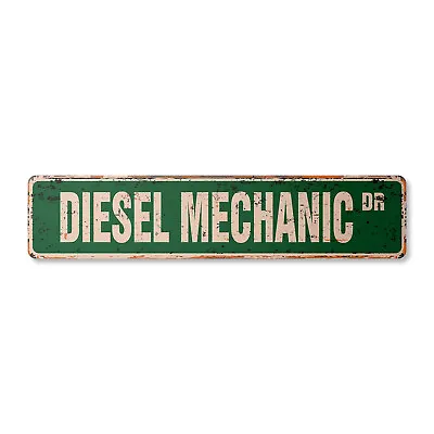 DIESEL MECHANIC Vintage Street Sign Auto Truck Repairs Marine Service • $13.99