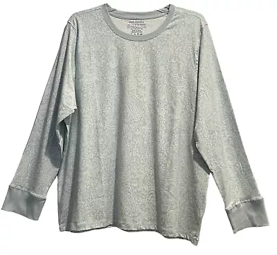 NWT Vera Bradley Terry Pajama Shirt Size Large 16 18 Mint Paisley Lightweight • $34