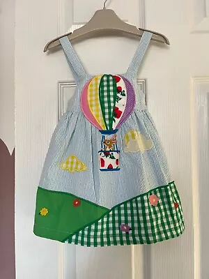 Mini/Baby Boden Girls Hot Air Balloon Pinafore Dress 🎈 Age 9-12 Months • £39.99